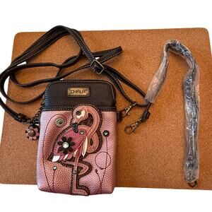 Chala Pink Flamingo crossbody small purse Adjustable strap and additional handle